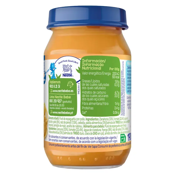 Puré de espaguetis con pollo Nestlé 190 g 3