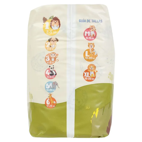 Pañales 2-5 kgs talla 1 Dia Planeta Bebé bolsa 24 unidades 5