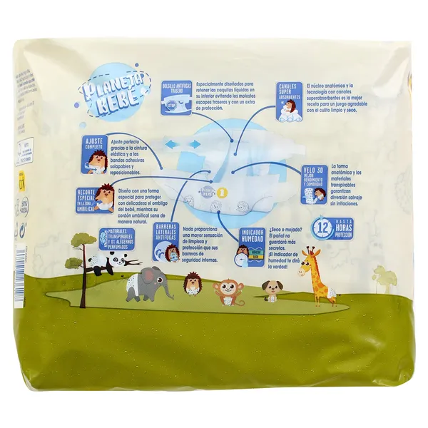 Pañales 2-5 kgs talla 1 Dia Planeta Bebé bolsa 24 unidades 6