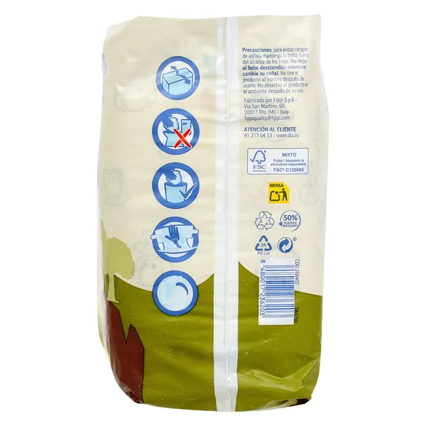 Pañales 3-6 kgs talla 2 Dia Planeta Bebé bolsa 40 unidades 4