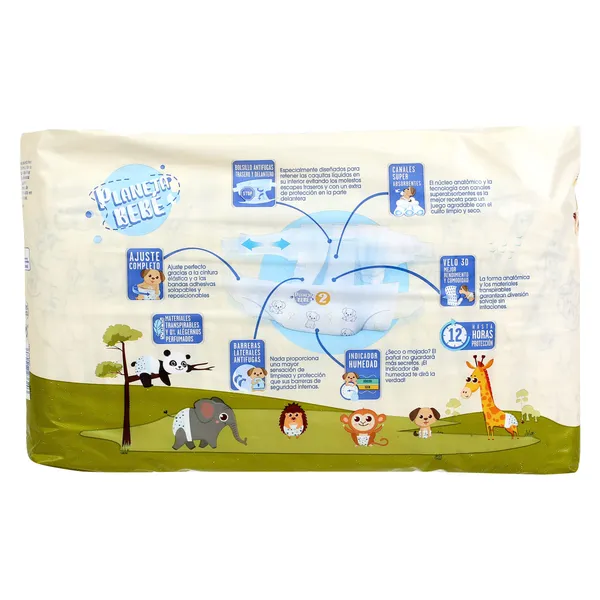Pañales 3-6 kgs talla 2 Dia Planeta Bebé bolsa 40 unidades 6