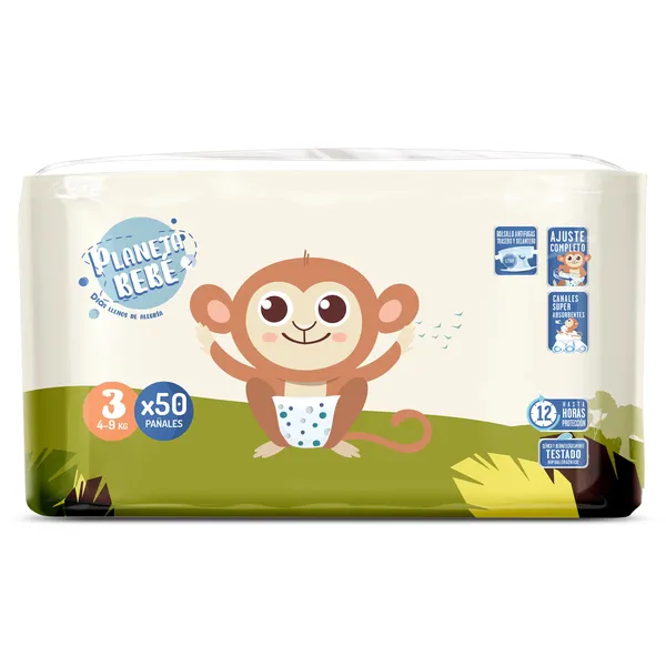 Pañales 4-9 kgs talla 3 Dia Planeta Bebé bolsa 50 unidades 2