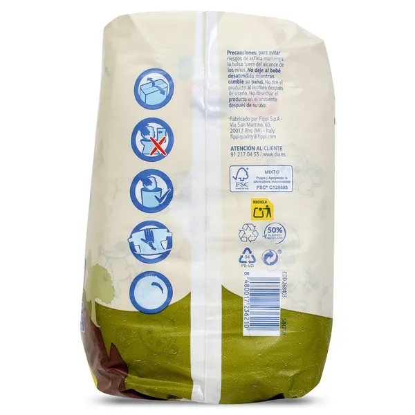Pañales 4-9 kgs talla 3 Dia Planeta Bebé bolsa 50 unidades 6