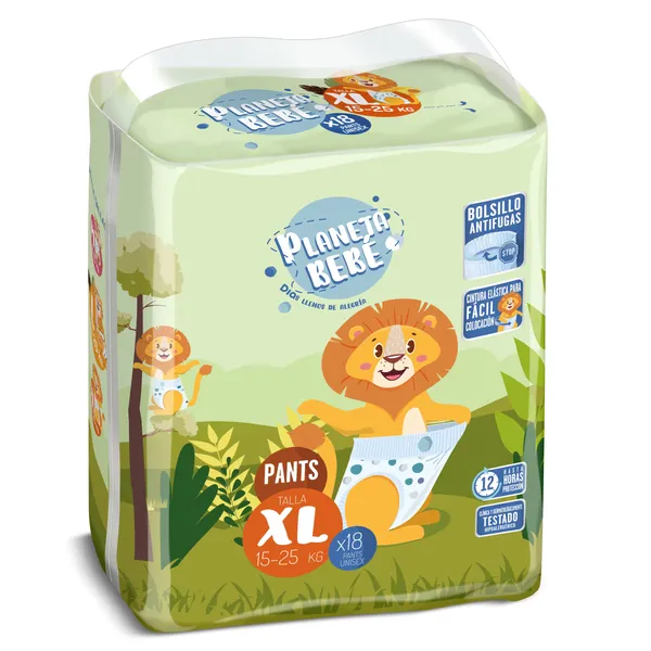 Pañales 15-25 kg talla XL Dia Planeta Bebé bolsa 18 unidades 3