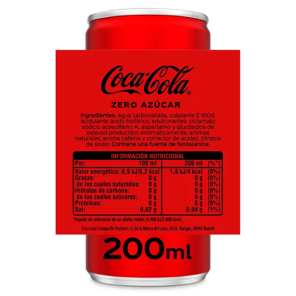 Coca-Cola mini zero azúcar 6 x 200 ml 3