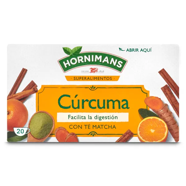 Infusión de cúrcuma con té matcha Hornimans caja 20 unidades 2