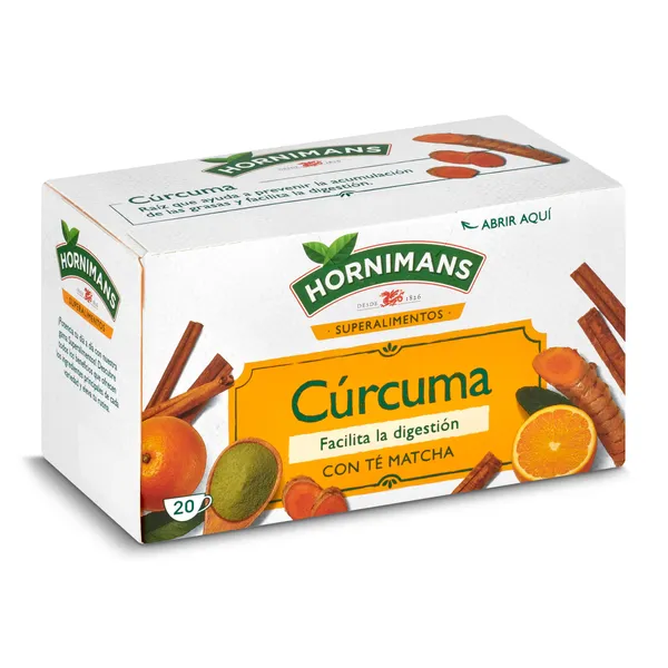 Infusión de cúrcuma con té matcha Hornimans caja 20 unidades