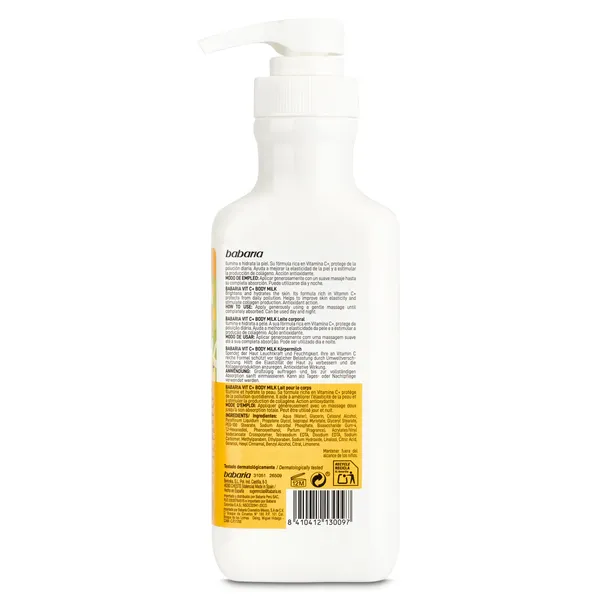 Leche corporal vitamina c Babaria bote 500 ml 2