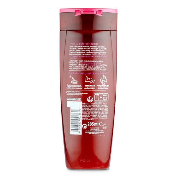 Champú full resist fortificante cabello frágil Elvive botella 285 ml 2