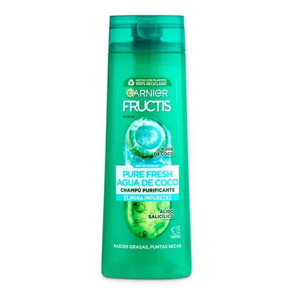 Champú pure fresh agua de coco Fructis 300 ml 2