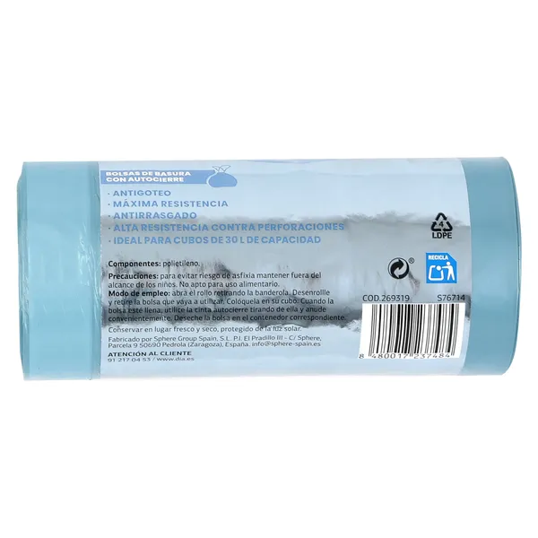 Bolsa de basura 30 L con autocierre Dia Super Paco 30 unidades 5