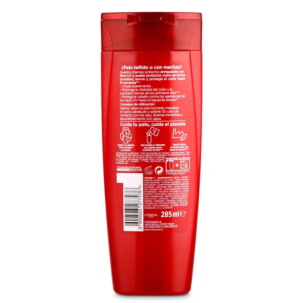 Champú protector del color cabello teñido Elvive botella 285 ml 2