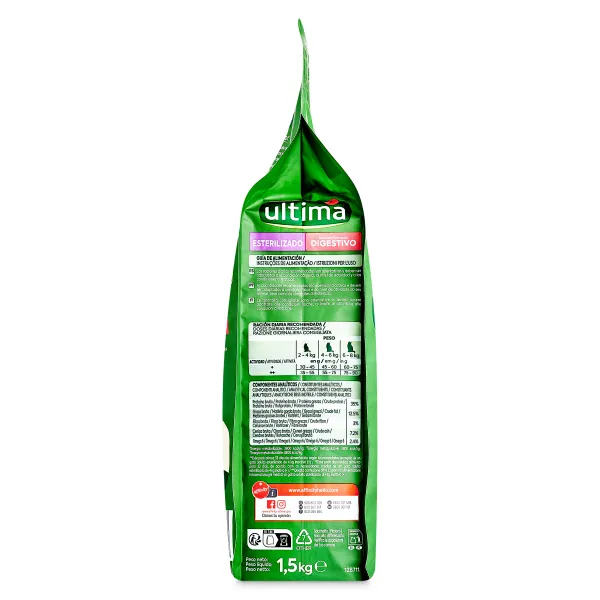 Alimento para gatos esterilizados anti bolas de pelo con trucha Ultima bolsa 1.5 Kg 3