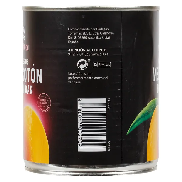 Melocotón en almíbar Dia Fruticampo 480 g 3