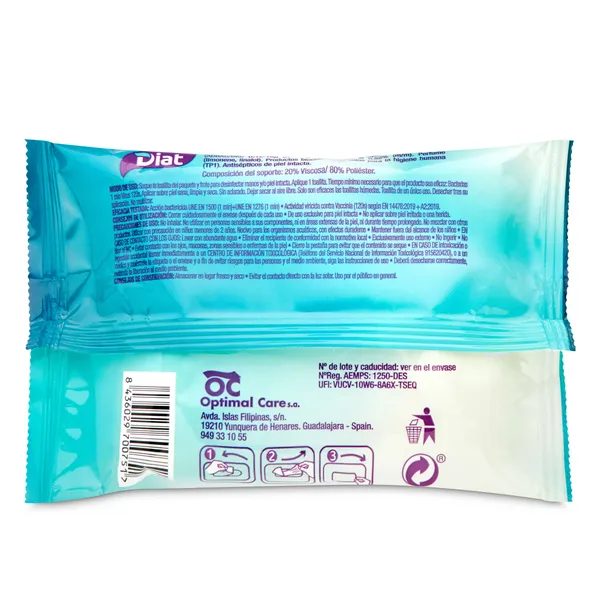 Toallitas higienizantes Diat bolsa 15 unidades 2