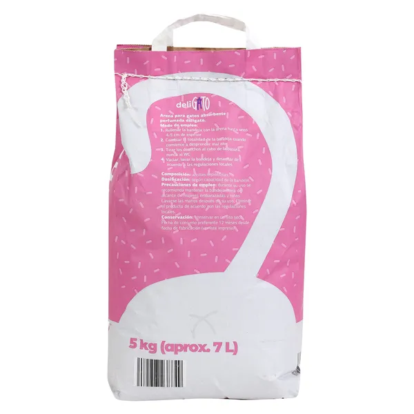 Arena para gatos absorbente perfumada Deligato de Dia bolsa 5 Kg 3
