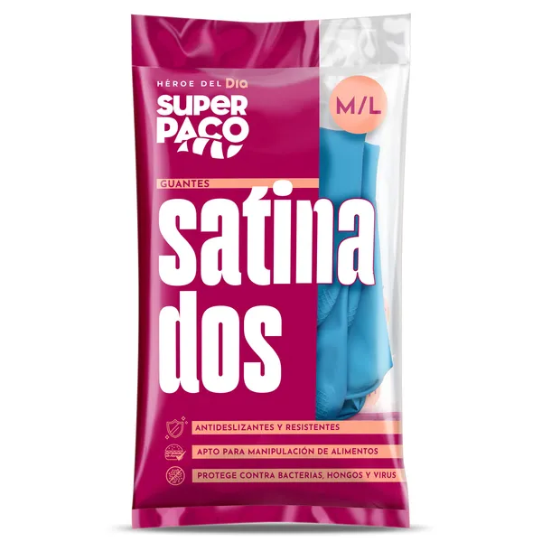 Guantes satinados talla M/L Dia Super Paco 2 unidades 2