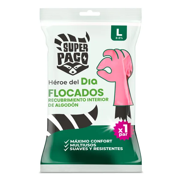 Guantes flocados talla L Dia Super Paco 2 unidades 2