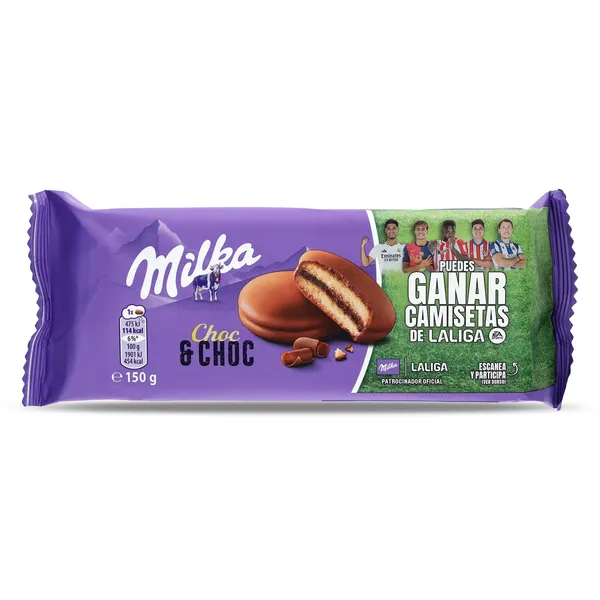 Pastelitos rellenos y recubiertos de chocolate choc & choc Milka 150 g