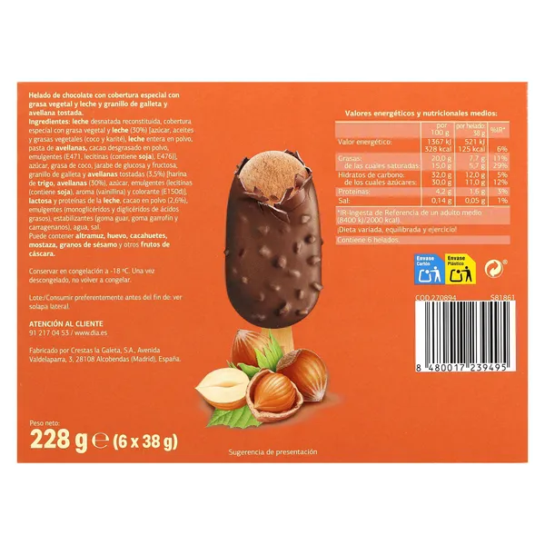 Helado mini bombón nocciola Dia Temptation 6 x 38 g 4