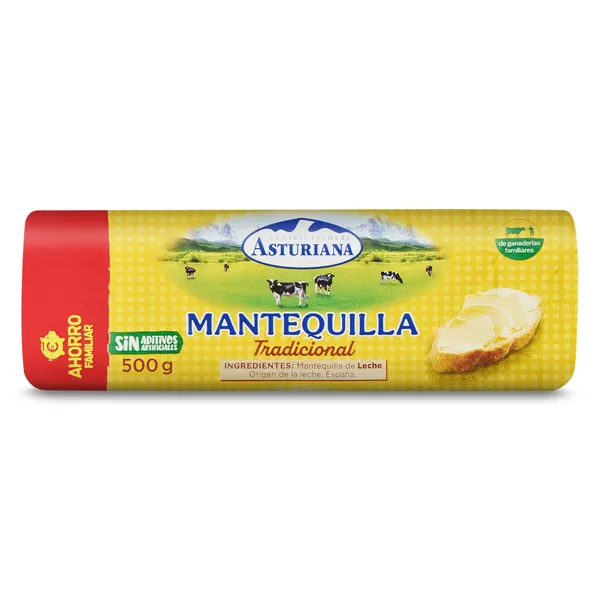 Mantequilla en rulo Asturiana 500 g 2