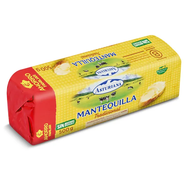 Mantequilla en rulo Asturiana 500 g 3