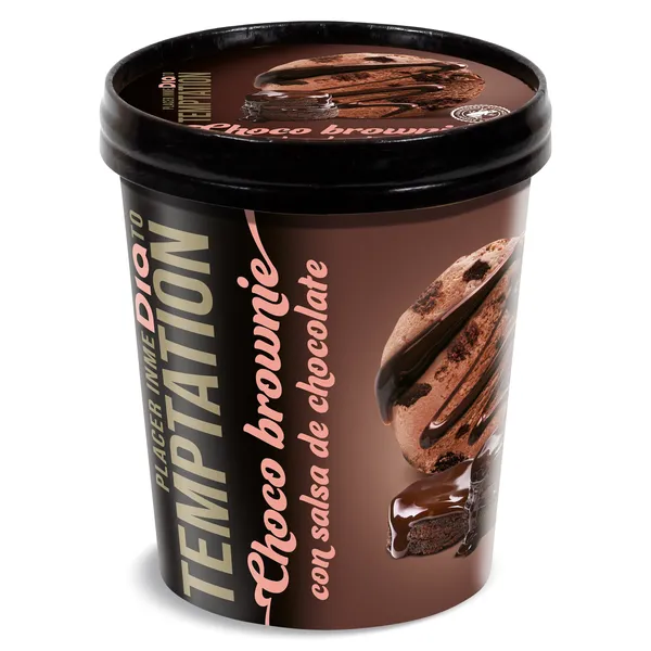 Tarrina de choco brownie con salsa chocolate Dia Temptation 350 g 4
