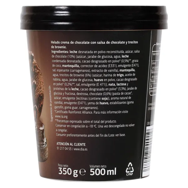 Tarrina de choco brownie con salsa chocolate Dia Temptation 350 g 5