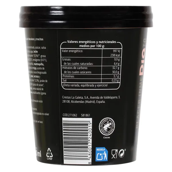 Tarrina de choco brownie con salsa chocolate Dia Temptation 350 g 6