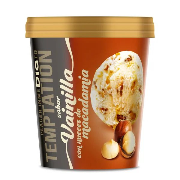 Tarrina de vainilla con nueces de macadamia Dia Temptation 350 g 2