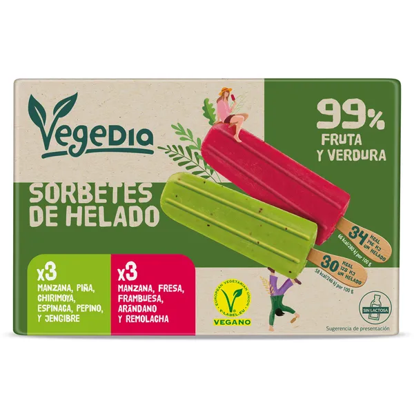 Polos de fruta y verdura 99% Dia Vegedia 6 x 52 g 2