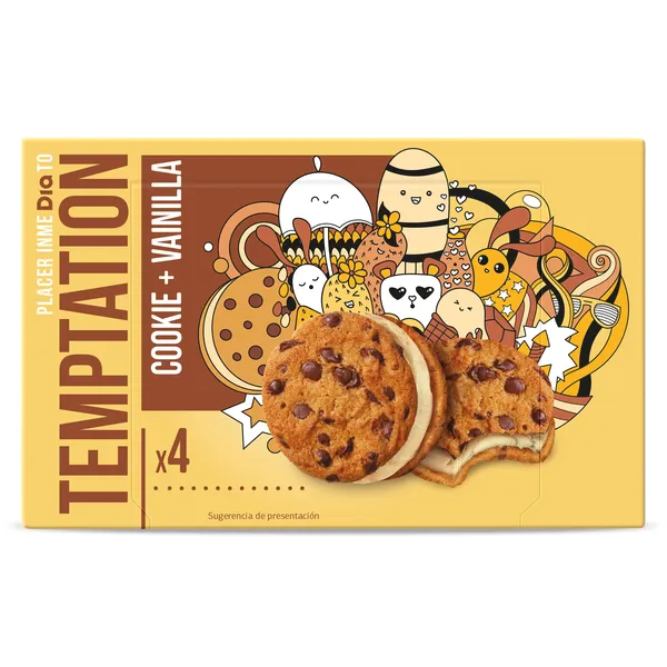Sándwich cookie y vainilla Dia Temptation 4 x 60 g 2