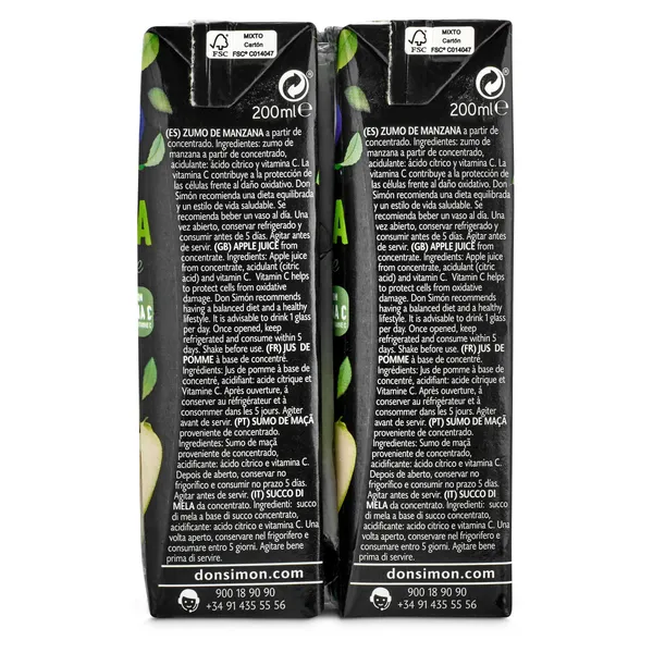 Zumo de manzana Don Simón brik 6 x 200 ml 4