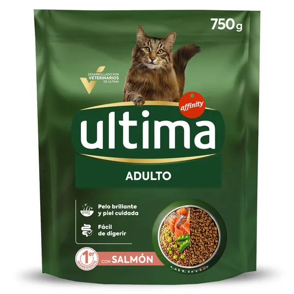 Alimento para gatos adultos sabor salmón Ultima bolsa 750 g 2