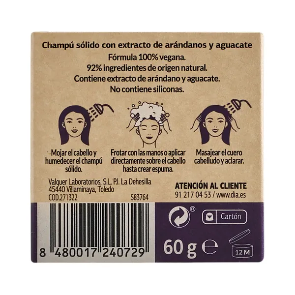Champú sólido reparador Dia Imaqe 60 g 5