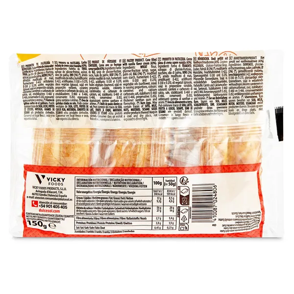 Cañas rellenas de crema Dulcesol bolsa 150 g 2