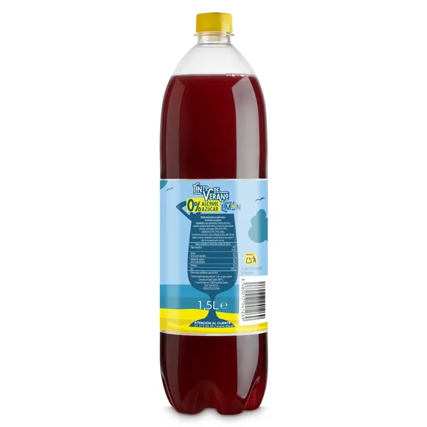 Tinto de verano sin alcohol con limón Fiesta del dia botella 1.5 L 2