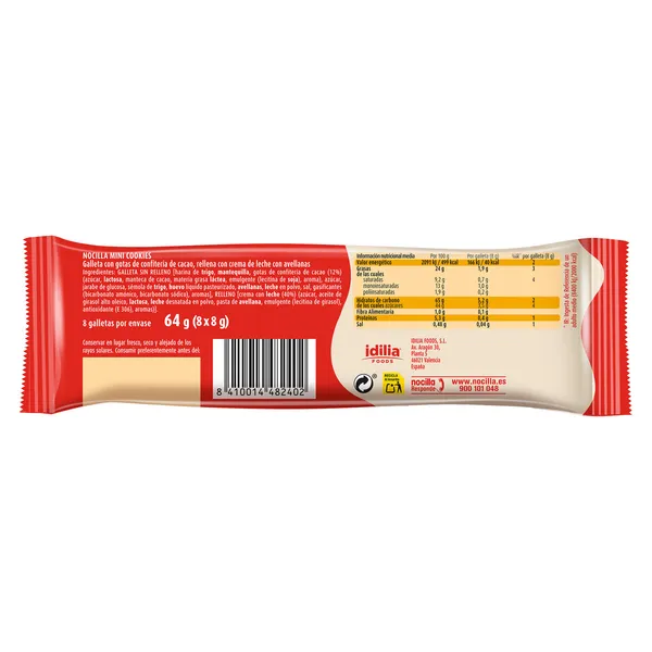 Mini galletas rellenas con crema de leche Nocilla bolsa 64 g 3