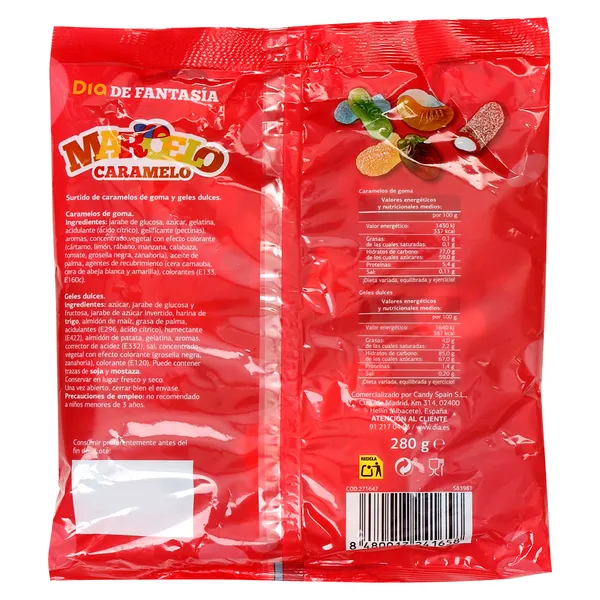 Surtido de golosinas en mini bolsitas Marcelo Caramelo de Dia bolsa 280 g 2