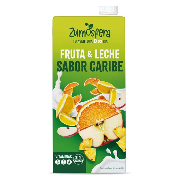 Bebida de zumo de frutas y leche caribe Zumosfera de Dia brik 1 l 2