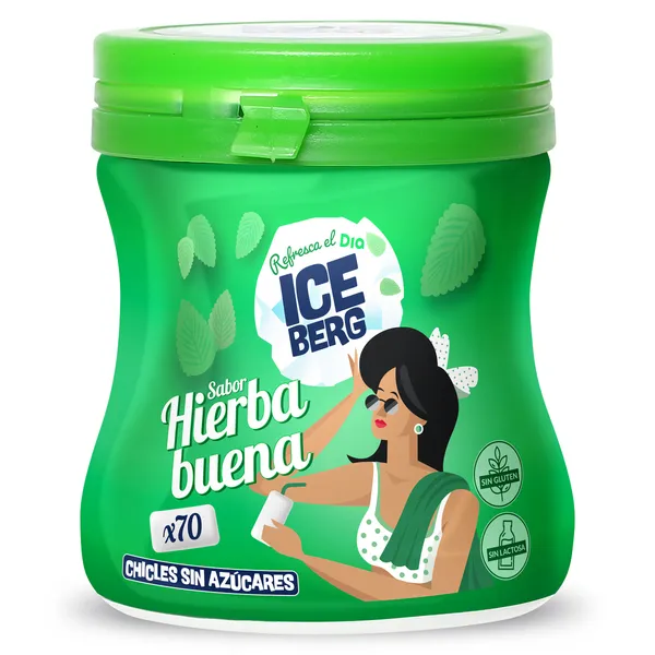 Chicles de hierbabuena sin azúcar Iceberg de Dia bote 70 unidades 2