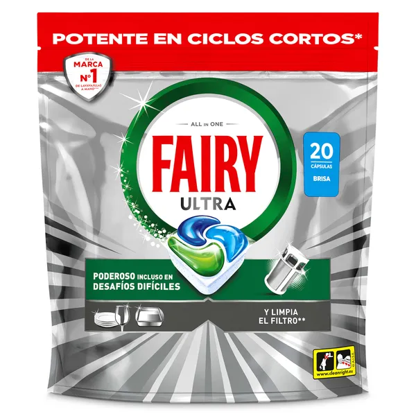 Pastillas lavavajillas ultra Fairy 20 unidades 2