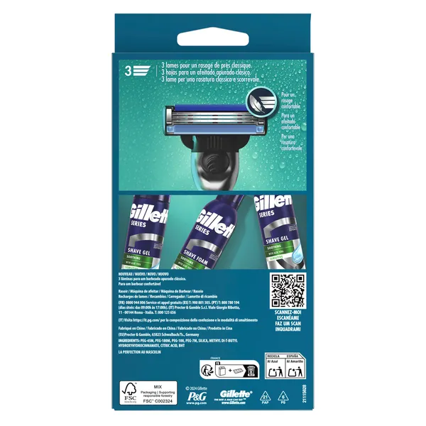 Maquinilla de afeitar + 2 recambios Gillette Mach3 blister 1 unidad 2