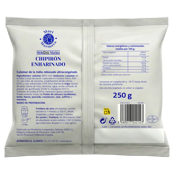 Chipirón enharinado Dia Mari Marinera bolsa 250 g 2
