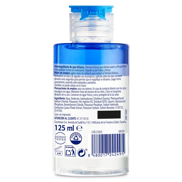 Desmaquillante de ojos waterproof Imaqe de Dia bote 125 ml 2