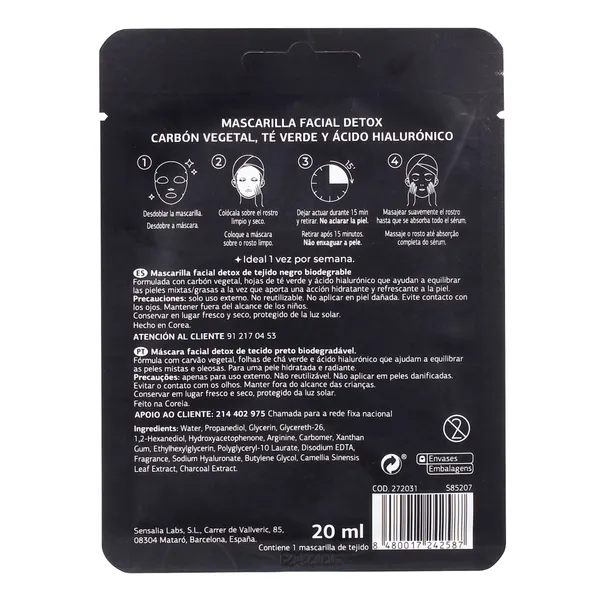 Mascarilla facial detox tissue Imaqe de Dia sobre 1 unidad 2