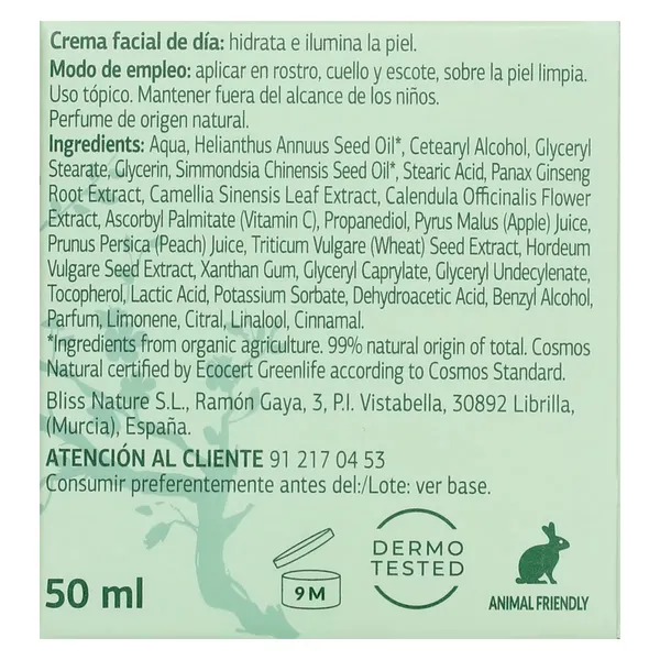 Crema facial de día natural antipolución & detox ecocert Dia Imaqe 50 ml 5