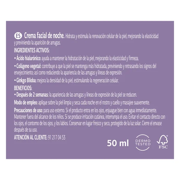 Crema facial noche con ácido hialurónico y péptidos Imaqe de Dia frasco 50 ml 4