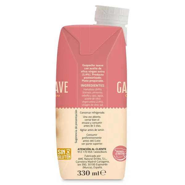 Gazpacho suave Al Punto Dia brik 330 ml 4