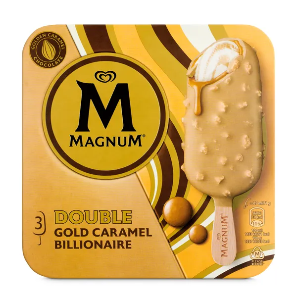 Magnum doble gold caramelo 3 x 71 g 2